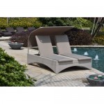 Outdoor Chaise Lounger Set Adjustable Patio Daybed with Canopy