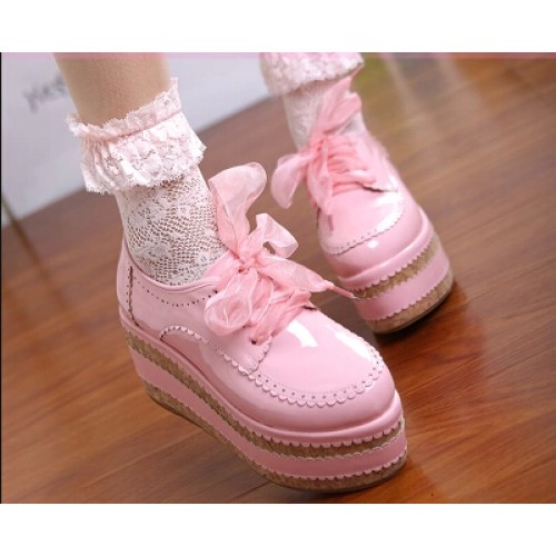Lolita sweet lace lace heavy-bottomed platform shoes